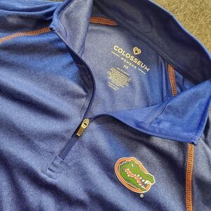 Florida Gators 1/4 Zip Pullover Womens Medium Blue Orange Shirt Colosseum